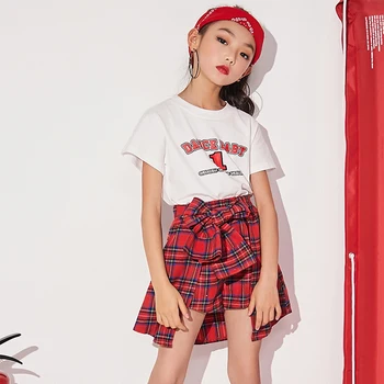 Jazz Costumes Girls Hip Hop Clothes White Short Sleeve Top Red Plaid Skirt Street Dancewear Kids Cheerleader Stage Outfit DN3947
Jazz Costumes Girls Hip Hop Clothes White Short Sleeve Top Red Plaid Skirt Street Dancewear Kids Cheerleader Stage Outfit DN3947