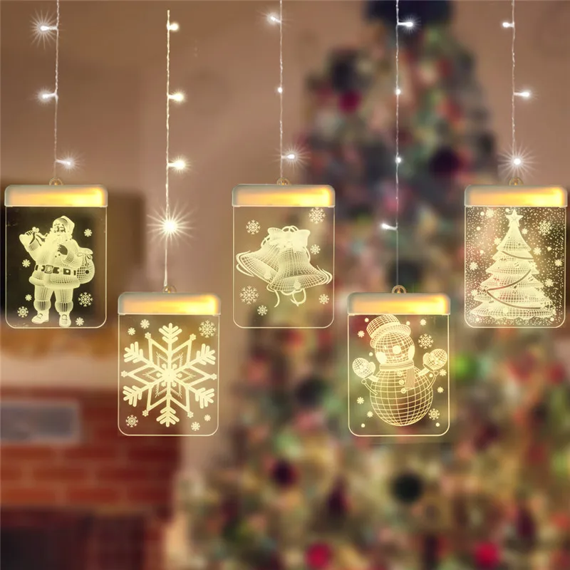 3D Acrylic Christmas Decoration Elk Bell Snowmen Xmas Tree USB Power String Light For Window Curtain Hanging Garland Ornaments
3D Acrylic Christmas Decoration Elk Bell Snowmen Xmas Tree USB Power String Light For Window Curtain Hanging Garland Ornaments
