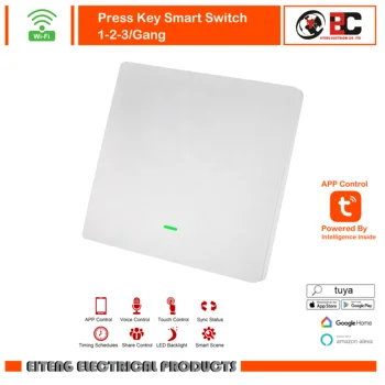 Wifi Press Key Smart Switch 1Gang 2Gang 3Gang 1Way Wireless Remote Light Relay App Control Work with Alexa Google Home
Wifi Press Key Smart Switch 1Gang 2Gang 3Gang 1Way Wireless Remote Light Relay App Control Work with Alexa Google Home