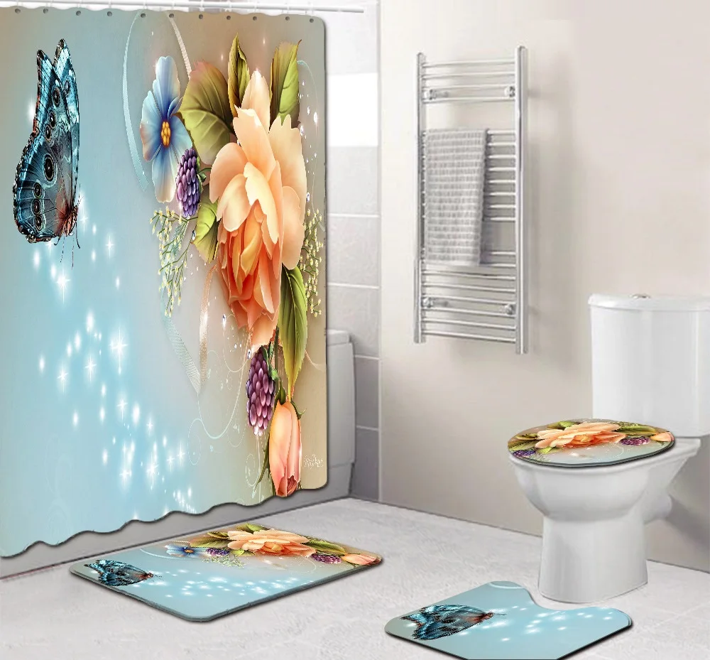 4pcs Flowers Style Non Slip Toilet Polyester Cover Mat Set Bathroom Shower Curtain Bathroom Decor Washable Non-slip Modern
4pcs Flowers Style Non Slip Toilet Polyester Cover Mat Set Bathroom Shower Curtain Bathroom Decor Washable Non-slip Modern