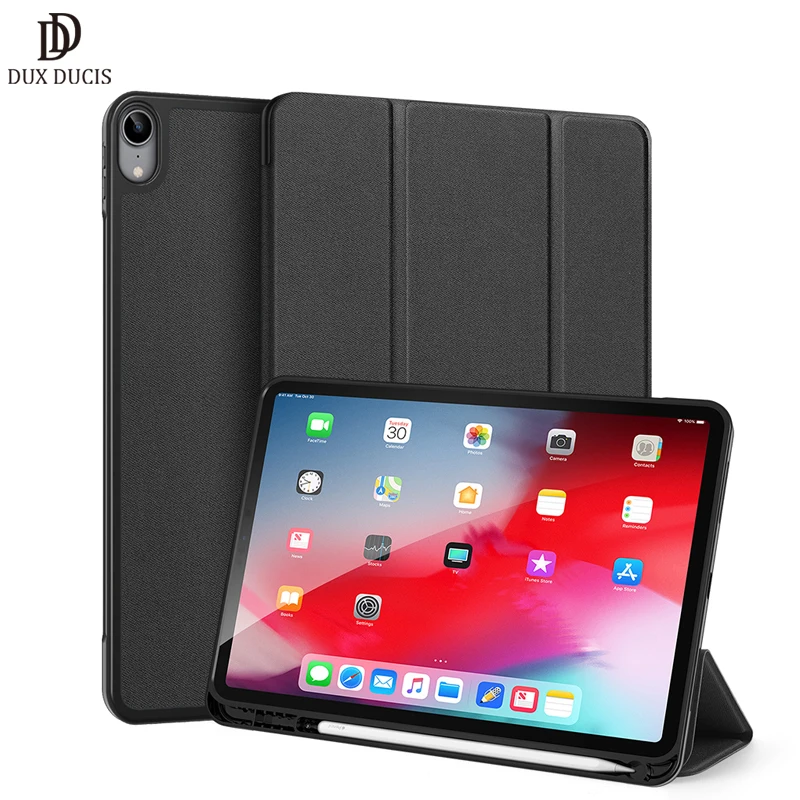 

For IPad Air 10.9 4 2020 Dux Ducis Trifold Smart Sleep Flip Leather TPU Case for IPad Air 10.9" 2020 with Pencil Holder