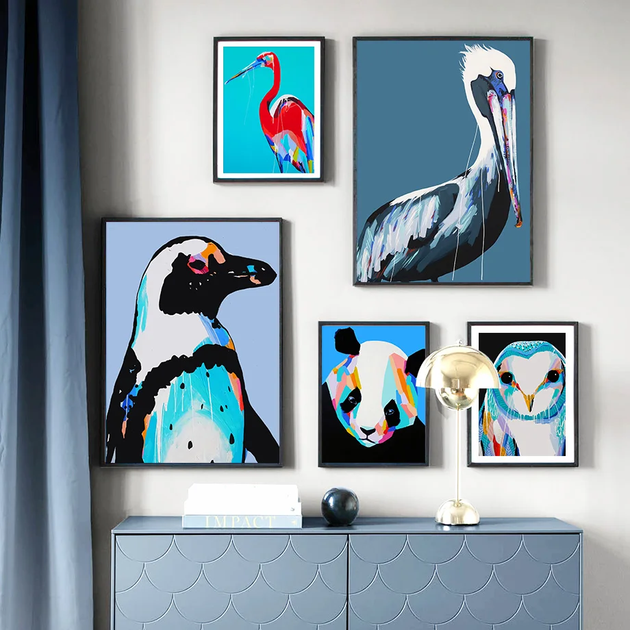 Colorful FlamingoZabra Elephant Animal Wall Art Canvas Painting Nordic Posters And Prints Wall Pictures For Living Room Decor