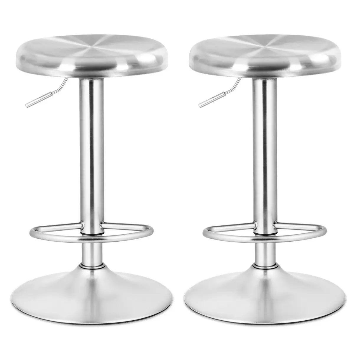Costway 2 Pcs Brushed Stainless Steel Swivel Bar Stool Seat Adjustable Height Round Top
Costway 2 Pcs Brushed Stainless Steel Swivel Bar Stool Seat Adjustable Height Round Top