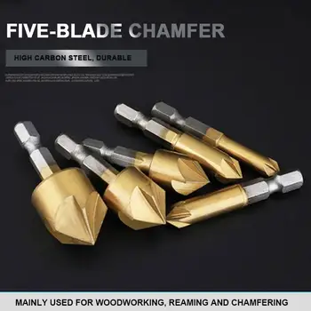 Gold High Carbon Steel Countersunk Drill Five Blade Chamfer Strong Punching Cork Drilling Hinged Hole Gadget Carpenter
Gold High Carbon Steel Countersunk Drill Five Blade Chamfer Strong Punching Cork Drilling Hinged Hole Gadget Carpenter