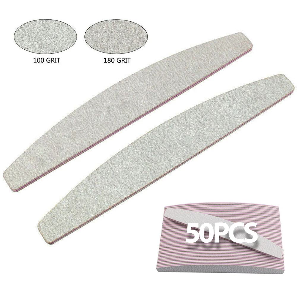 

50Pcs Nail File Porfessional Files Nails Tool For Manicure Buffers 100 180 Polishing Block Emery Board Nail Polish Gel Sandpaper