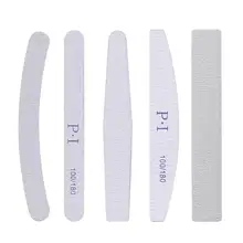 1 pçs quadrado profissional lixa de unha 100/180 meia lua lixa prego lixa blocos moagem polimento manicure cuidados ferramentas(China)