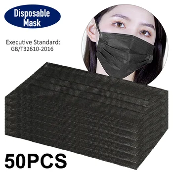 50PCS Black Cloth Disposable Face Mask 3-ply Protective Mask Soft Breathable Non-woven Fabric Earloop Mouth Cover Mask Dust Mask
50PCS Black Cloth Disposable Face Mask 3-ply Protective Mask Soft Breathable Non-woven Fabric Earloop Mouth Cover Mask Dust Mask