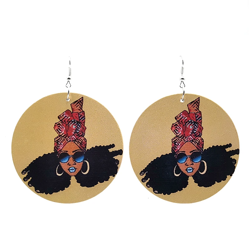 

YD&YDBZ 2019 Hot Punk Hiphop Africa Female Wood Drop Earrings Women Ethnic Wooden Earrings Party Club Africa Jewelry Gift