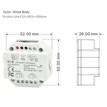 AC RF Triac Dimmer Wireless LED Lamp Dimmable Push Switch For Single Color Bulb 28TC
AC RF Triac Dimmer Wireless LED Lamp Dimmable Push Switch For Single Color Bulb 28TC