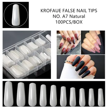 KROFAUE Oval Long Ballerina False Nails Natural Transparent Full Cover Fake Nail Manicure Set Acrylic Nail Tools 100 Pcs/Box
KROFAUE Oval Long Ballerina False Nails Natural Transparent Full Cover Fake Nail Manicure Set Acrylic Nail Tools 100 Pcs/Box