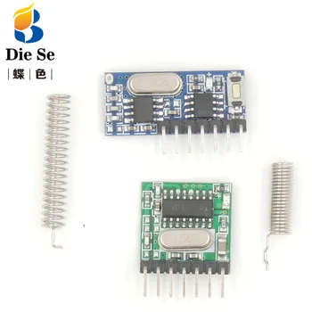 433Mhz Superheterodyne RF Receiver and Transmitter Module with antenna for Arduino DIY Kit 4 Ch output With Learning Button
433Mhz Superheterodyne RF Receiver and Transmitter Module with antenna for Arduino DIY Kit 4 Ch output With Learning Button