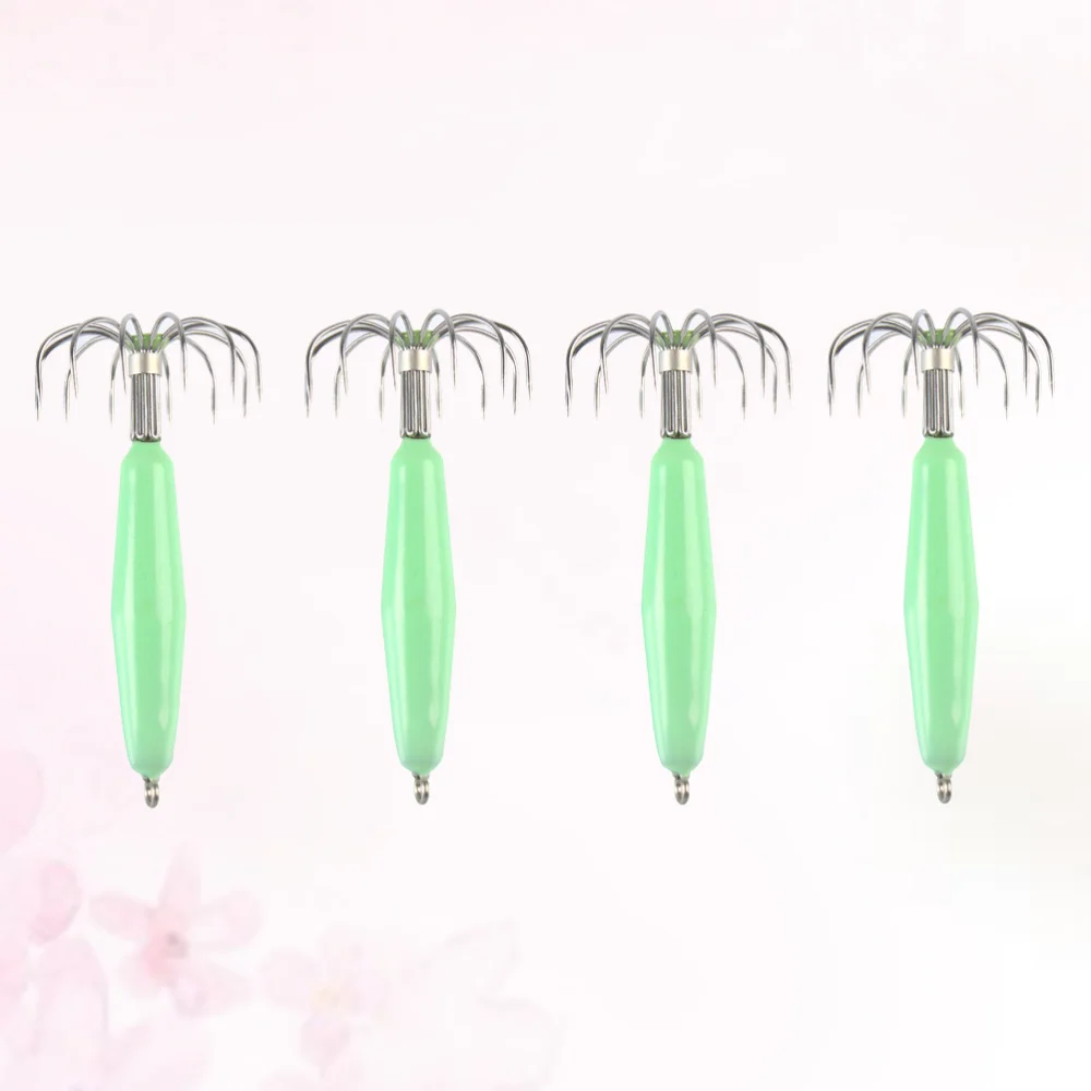 4Pc 12 Needles 12g Glowing in Dark Night Luminous Fishing Lures Baits Squid Jigs Hooks Light Green Fishing Lure Hook Bait Fishho
4Pc 12 Needles 12g Glowing in Dark Night Luminous Fishing Lures Baits Squid Jigs Hooks Light Green Fishing Lure Hook Bait Fishho