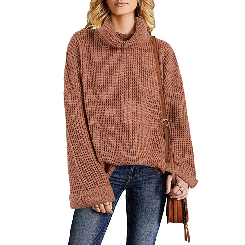 New autumn Sweater women 2019 high collar solid color loose casual Europe thick pullover clothes women vestidos MMY77048 
New autumn Sweater women 2019 high collar solid color loose casual Europe thick pullover clothes women vestidos MMY77048