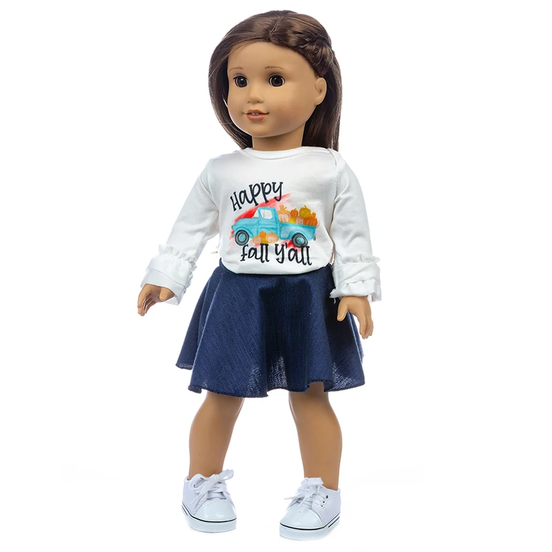 2020 New Baby New Born Fit 18 inch Doll Clothes Accessories Hair Band White Denim Suit Skirt For Baby Birthday Festival Gift
2020 New Baby New Born Fit 18 inch Doll Clothes Accessories Hair Band White Denim Suit Skirt For Baby Birthday Festival Gift