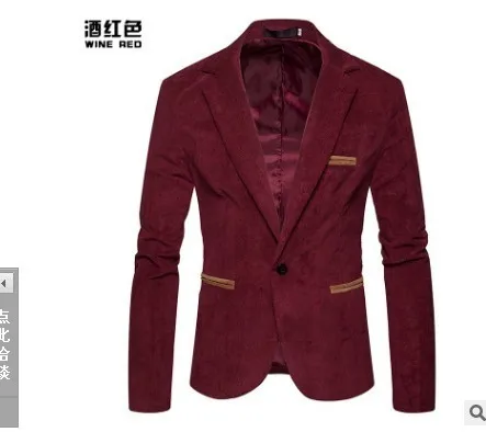 2020 Spring And Autumn New Casual Fashion Male European Code Corduroy Color Matching Suit One Button Fashion Suit Jacket
2020 Spring And Autumn New Casual Fashion Male European Code Corduroy Color Matching Suit One Button Fashion Suit Jacket