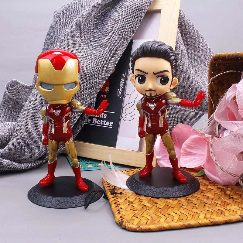 2Style 15cm Avengers Iron Man Figure Toys Q Version Tony Stark Ironman Mark Model Doll |