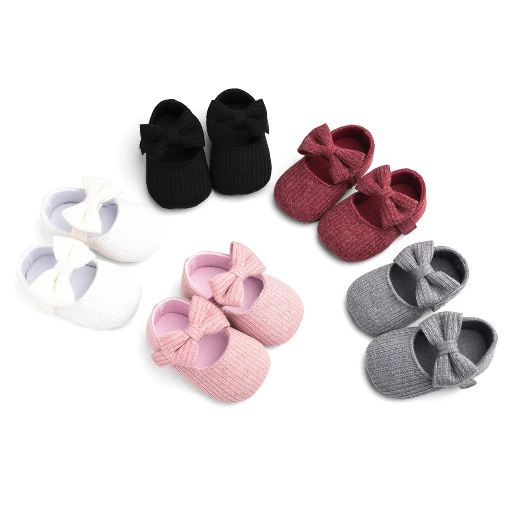 

New Baby Girls Cotton Shoes Spring Autumn Toddlers Butterfly-knot Prewalkers Princess Infant Soft Bottom First Walkers 0-18M