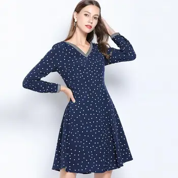 2019 New arrival Fashion Elegant polka dot Midi Dress Autumn V neck long sleeves cultivated A-line dress vestidos 5XL XXXXXL 4XL
2019 New arrival Fashion Elegant polka dot Midi Dress Autumn V neck long sleeves cultivated A-line dress vestidos 5XL XXXXXL 4XL