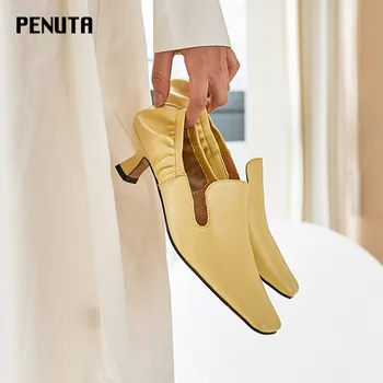2020 PENUTA Square Toe Mid Heels Shoes Woman Genuine Leather Ladies Office Shoes Slip On Fashion Pumps European Designer G0071
2020 PENUTA Square Toe Mid Heels Shoes Woman Genuine Leather Ladies Office Shoes Slip On Fashion Pumps European Designer G0071