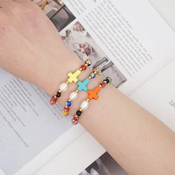 GO2BOHO Real Pearl Bracelets Rainbow Macrame Cross Jewelry Women Gift Bracelet Femme colorful Beads Handmade Armbanden Bohemian
GO2BOHO Real Pearl Bracelets Rainbow Macrame Cross Jewelry Women Gift Bracelet Femme colorful Beads Handmade Armbanden Bohemian