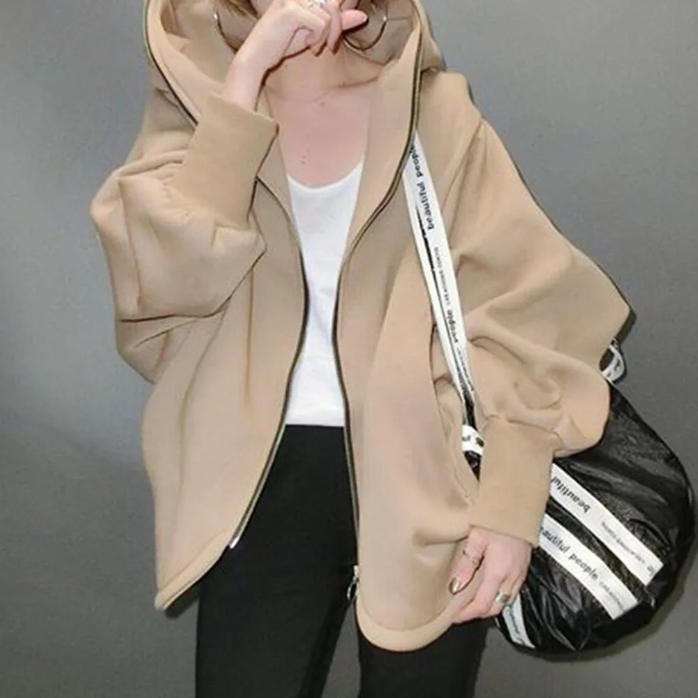 Spring Casual Women Harajuku Hoodies Sweatshirt Zip Up Outerwear Hooded Jacket Plus Size Outwear Tops Simple Brown Coat Fashion
Spring Casual Women Harajuku Hoodies Sweatshirt Zip Up Outerwear Hooded Jacket Plus Size Outwear Tops Simple Brown Coat Fashion