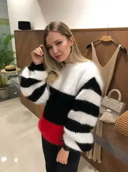 KALENMOS Autumn Winter Clothes Kint Sweater Women Classic Striped Femme O Neck Lantern Sleeve Patchwork Pullovers Sueter Mujer
KALENMOS Autumn Winter Clothes Kint Sweater Women Classic Striped Femme O Neck Lantern Sleeve Patchwork Pullovers Sueter Mujer