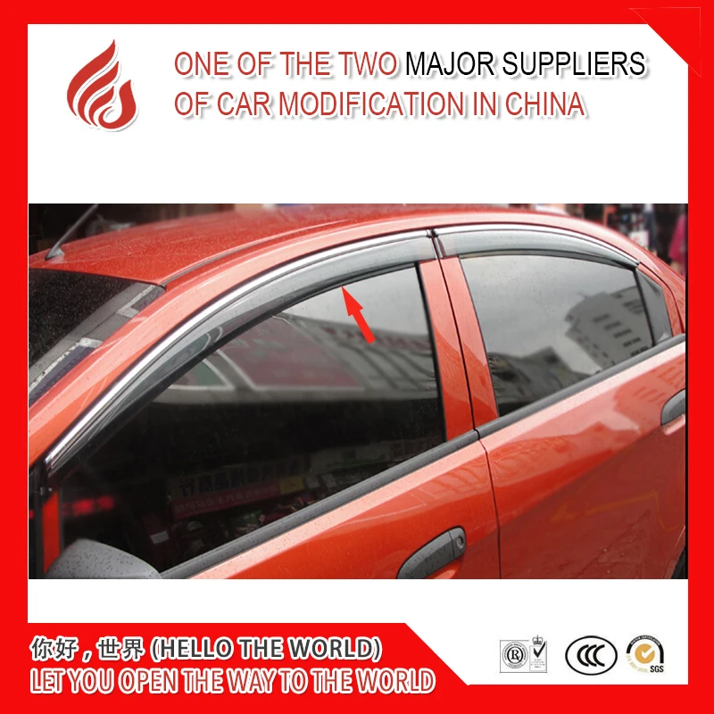 4 Piece Injection molding trim vent shade rain sun wind deflector window visor for Sail 2010-2014 2015-2018
4 Piece Injection molding trim vent shade rain sun wind deflector window visor for Sail 2010-2014 2015-2018
