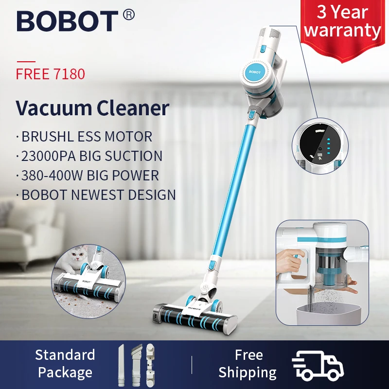 BOBOT Free 7180 23000Pa Multifunction Handheld Vacuum Cleaner With 12 Level HEPA Filter System Portable Vertical Cordless Vacuum
BOBOT Free 7180 23000Pa Multifunction Handheld Vacuum Cleaner With 12 Level HEPA Filter System Portable Vertical Cordless Vacuum