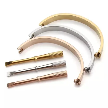 Classic Titanium Steel Horizontal Line Screw Love Bangles & Bracelets Women Men Pulseira Screwdriver Bracelets Luxury
Classic Titanium Steel Horizontal Line Screw Love Bangles & Bracelets Women Men Pulseira Screwdriver Bracelets Luxury