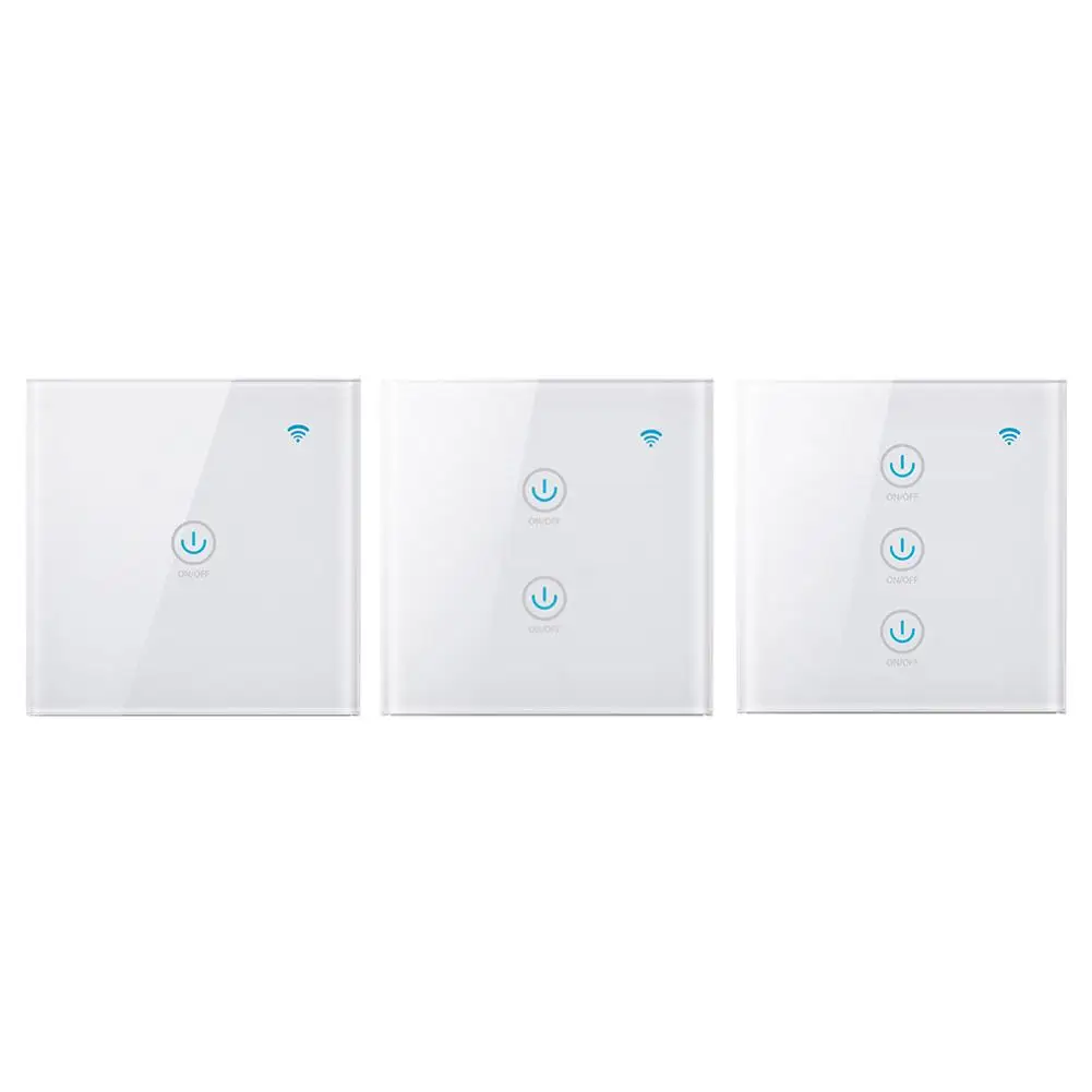 WIFI Wall Switch Panel 1/2/3 Gang EU Remote Control Smart Touch Switch for Alexa Maximum Transmission Distance 40 Meters
WIFI Wall Switch Panel 1/2/3 Gang EU Remote Control Smart Touch Switch for Alexa Maximum Transmission Distance 40 Meters