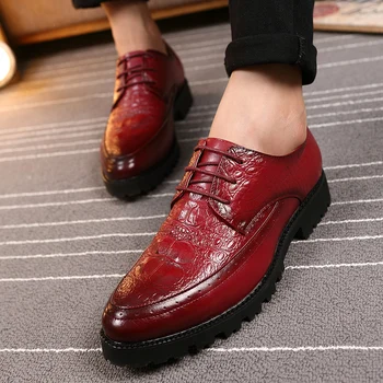 Brand Men business Dress Shoes Leather Formal Shoes Fashion Crocodile Pattern Shoes Luxury Men Oxfords Wedding Lace Up Shoes
Brand Men business Dress Shoes Leather Formal Shoes Fashion Crocodile Pattern Shoes Luxury Men Oxfords Wedding Lace Up Shoes