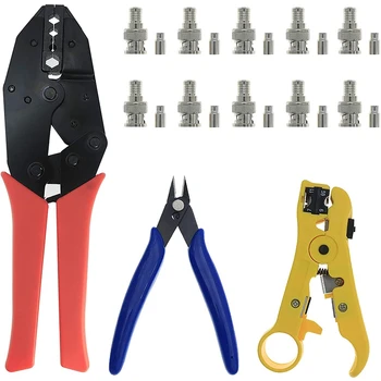 Coax Coaxial Professional Crimping Tool with RG59 Coax Connector for RG55 RG58 RG59 RG62 5 6 21 140 141 142-13
Coax Coaxial Professional Crimping Tool with RG59 Coax Connector for RG55 RG58 RG59 RG62 5 6 21 140 141 142-13