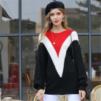 2020 New Fall and Winter Sweater Ladies Fashionable Hedging Knitting Geometry collision color All-match Explosion Women Tops
2020 New Fall and Winter Sweater Ladies Fashionable Hedging Knitting Geometry collision color All-match Explosion Women Tops