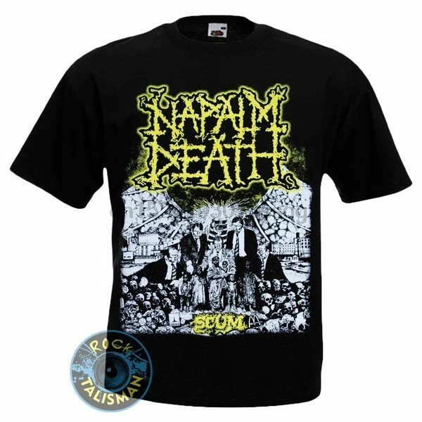 Футболка мужская с надписью Hard Rock в стиле панк группы Napalm Death Scum все