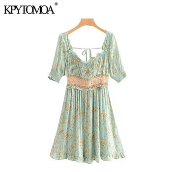 KPYTOMOA Women Bohemian Floral Print Ruffled Mini Dress Vintage Square Collar Short Sleeve Elastic Waist Summer Beach Dresses 
KPYTOMOA Women Bohemian Floral Print Ruffled Mini Dress Vintage Square Collar Short Sleeve Elastic Waist Summer Beach Dresses