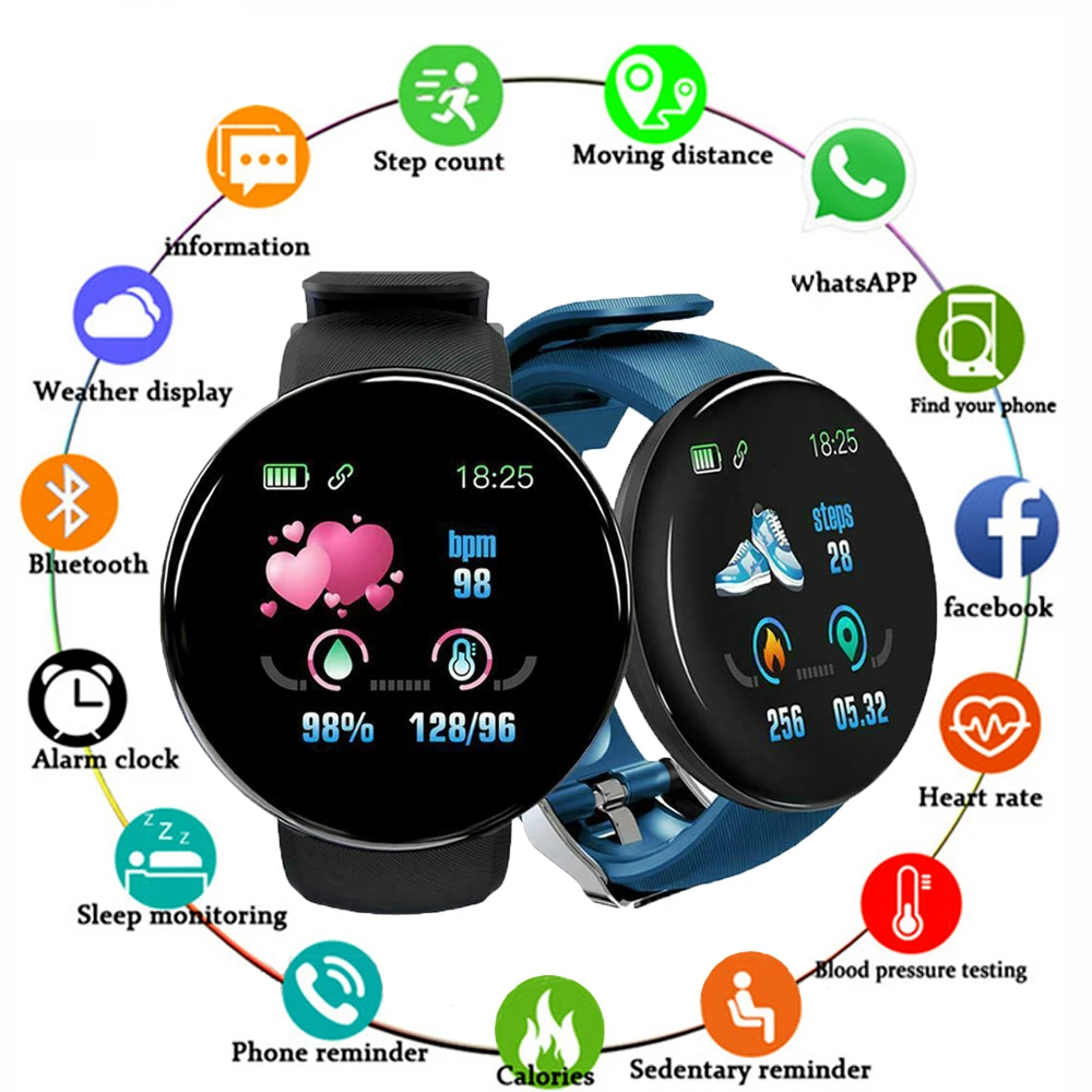 D18 Color Smart watch 2020 For Men Women Pedometer Sleep Tracker Monitoring Heart Rate Sports smart wristband amazfit gts
D18 Color Smart watch 2020 For Men Women Pedometer Sleep Tracker Monitoring Heart Rate Sports smart wristband amazfit gts