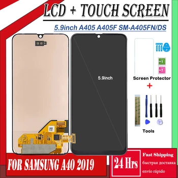 5.9 Super AMOLED LCD For Samsung A40 2019 A405 A405F LCD display touch Screen Digitizer Assembly replacement + Screen Protector
5.9 Super AMOLED LCD For Samsung A40 2019 A405 A405F LCD display touch Screen Digitizer Assembly replacement + Screen Protector