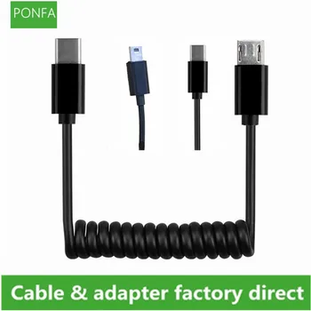 USB-C Type-C Male to Mini usb & Micro usb & Type-c telescopic spring data cable for Huawei Samsung millet Android mobile phone
USB-C Type-C Male to Mini usb & Micro usb & Type-c telescopic spring data cable for Huawei Samsung millet Android mobile phone
