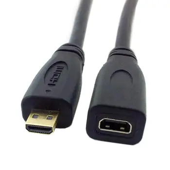 

HDMI 1.4 tipo D Micro HDMI para Micro HDMI Macho para Fêmea M/F Cabo de Extensão 30 cm 1ft 1 pedido