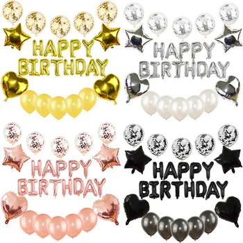 27pcs/set Happy Birthday Letter Balloons Rose Gold Silver Foil Alphabet Star Heart Ballon for Girl Boy Birthday Party Decoration 
27pcs/set Happy Birthday Letter Balloons Rose Gold Silver Foil Alphabet Star Heart Ballon for Girl Boy Birthday Party Decoration