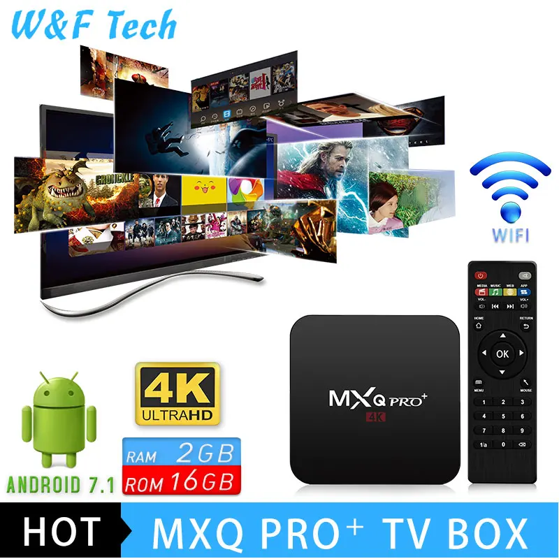 

MXQ PRO Smart Android 7.1 TV BOX 2GB 16GB RK3229 Quad Core Suppot H.265 UHD 4K 2.4GHz WiFi Media Player PK X96 mini Set-top Box