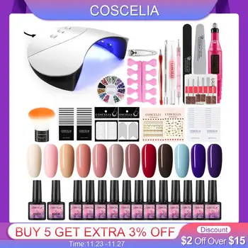 COSCELIA Professional Manicure Set Acrylic Nail Kit LED Nail Lamp Nail Polish Soak Off Nail Art Tools Electric Nail File
COSCELIA Professional Manicure Set Acrylic Nail Kit LED Nail Lamp Nail Polish Soak Off Nail Art Tools Electric Nail File