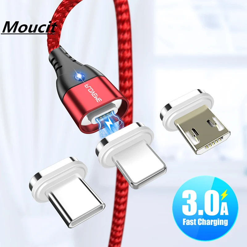 Moutic 3A Magnetic Cable Micro USB Type C Fast Charging Cable Phone Usb Micro usb Cable Type-C Charger For iPhone Huawei Xiaomi
Moutic 3A Magnetic Cable Micro USB Type C Fast Charging Cable Phone Usb Micro usb Cable Type-C Charger For iPhone Huawei Xiaomi