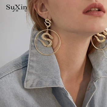 SuXin earrings 2020 new simple retro snake-shaped round earrings for women long alloy pendant earrings jewelry gift
SuXin earrings 2020 new simple retro snake-shaped round earrings for women long alloy pendant earrings jewelry gift