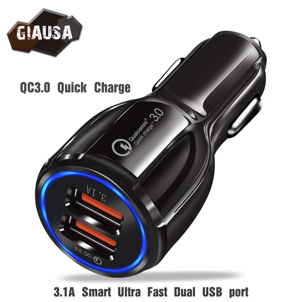 GIAUSA Quick Charge 3.0 Car Charger QC 3.0 Universal Dual USB Fast Charging Adapter For iPhone 11 X Samsung Huawei Xiaomi
GIAUSA Quick Charge 3.0 Car Charger QC 3.0 Universal Dual USB Fast Charging Adapter For iPhone 11 X Samsung Huawei Xiaomi