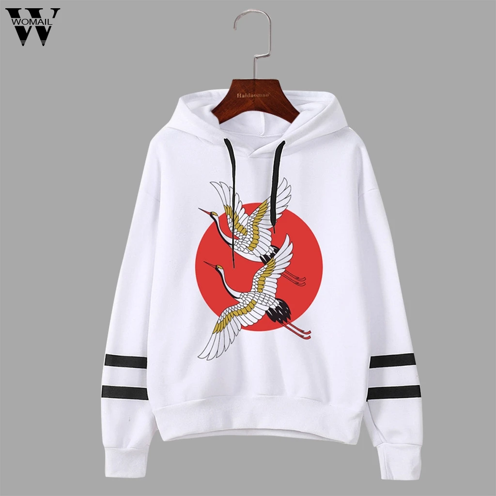 Womail Red-crowned crane Sweatshirts Women's Harajuku Kawaii Stripe Anime Hooded autumn winter Loose Printed Pullover Mujer 29
Womail Red-crowned crane Sweatshirts Women's Harajuku Kawaii Stripe Anime Hooded autumn winter Loose Printed Pullover Mujer 29
