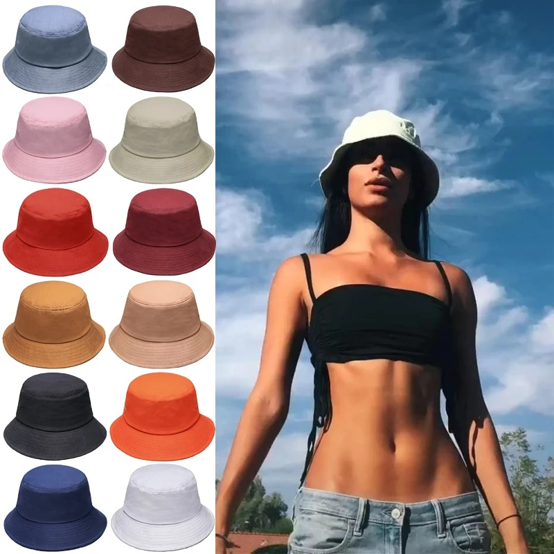 Men Women Solid Cotton Fisherman Caps Autumn Summer Spring Bucket Hats Hip Hop Street Style Travel Sunhats Size US 7 1/4 UK L
Men Women Solid Cotton Fisherman Caps Autumn Summer Spring Bucket Hats Hip Hop Street Style Travel Sunhats Size US 7 1/4 UK L