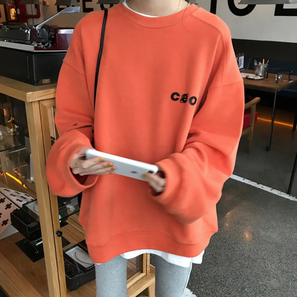 Hoodies Women 2020 Female Autumn Spring Solid Color Outwear Round Neck Pullover Letter Loose Fashion Casual Printing
Hoodies Women 2020 Female Autumn Spring Solid Color Outwear Round Neck Pullover Letter Loose Fashion Casual Printing