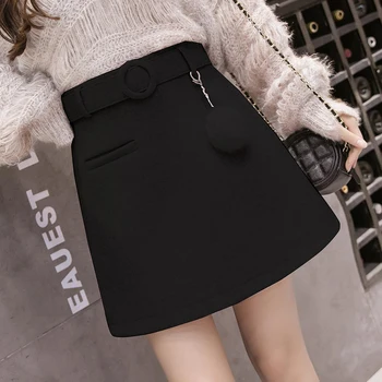 Women's Woolen Mini Skirts 2020 Autumn Winter New A Line Above Knee Belted Short Skirt High Waist Slim Korean Faldas Mujer Femme
Women's Woolen Mini Skirts 2020 Autumn Winter New A Line Above Knee Belted Short Skirt High Waist Slim Korean Faldas Mujer Femme