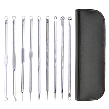 9pcs Facial Cleaning Extractor Tool Blackhead Remover Comedo Acne Needle Set Double Headed Practical Stainless Steel Pimple Spot
9pcs Facial Cleaning Extractor Tool Blackhead Remover Comedo Acne Needle Set Double Headed Practical Stainless Steel Pimple Spot